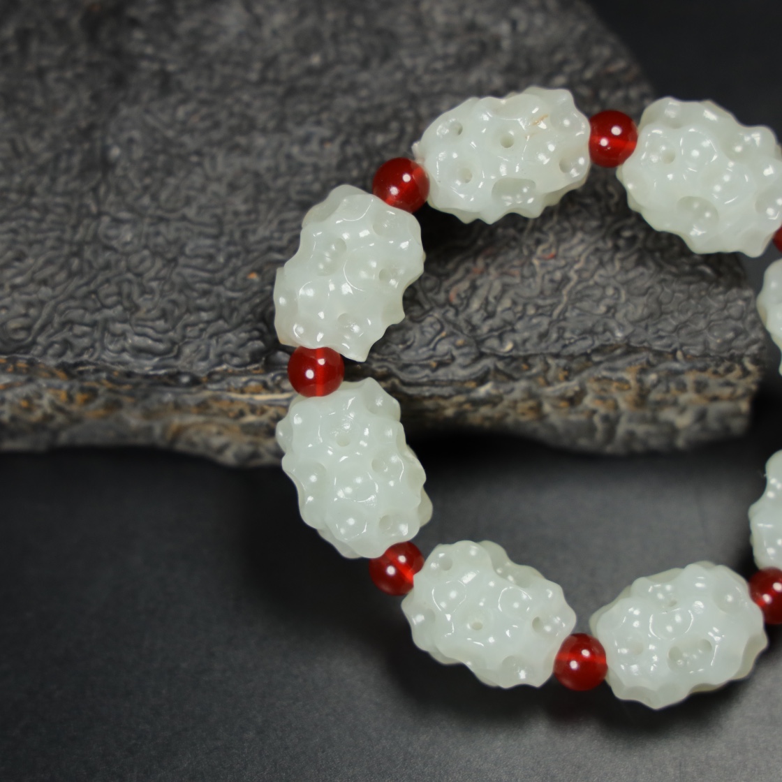 Chinese Natural Jade Carved Bracelet