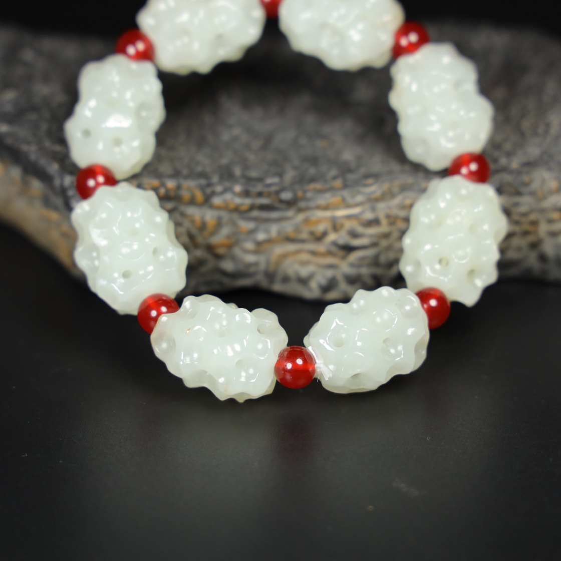 Chinese Natural Jade Carved Bracelet