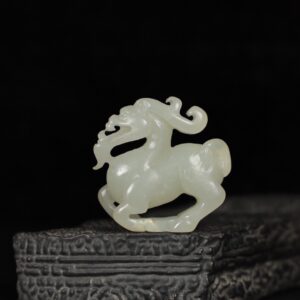 Chinese Natural Jade Carved Dragon Handles