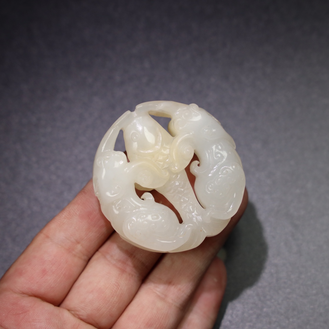 Chinese Natural Jade Carved Handle