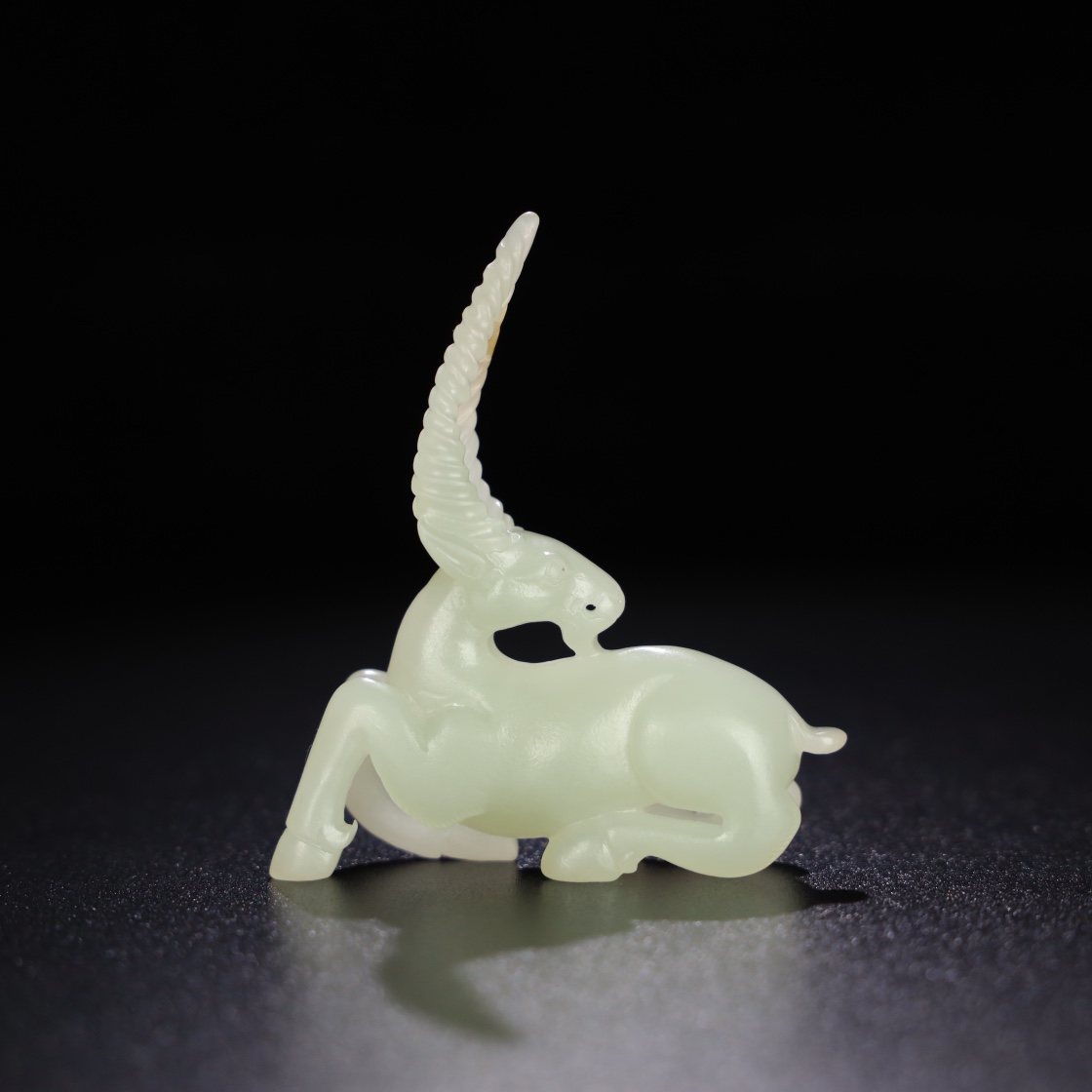 Chinese Natural Jade Carved Deer