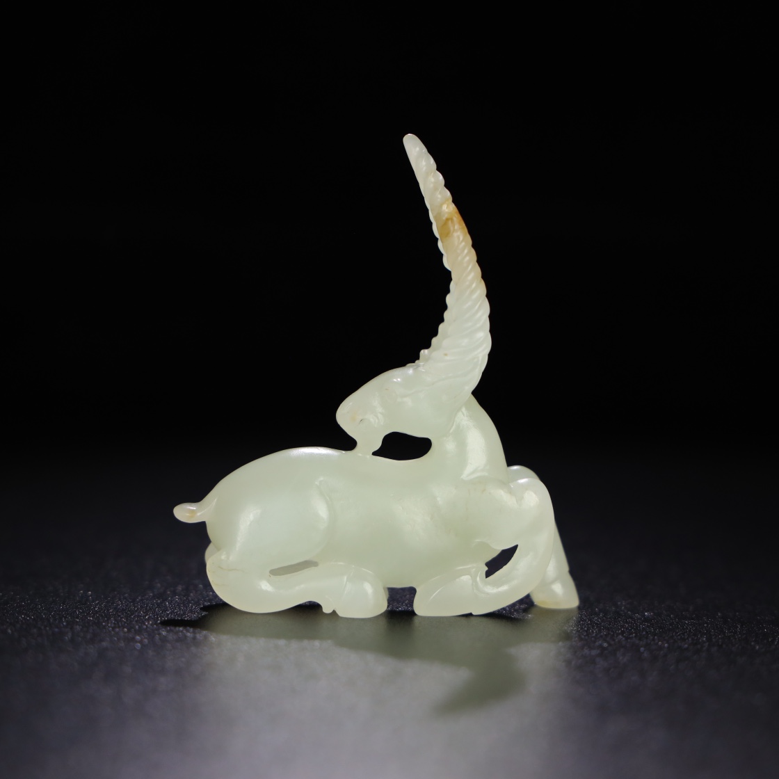 Chinese Natural Jade Carved Deer