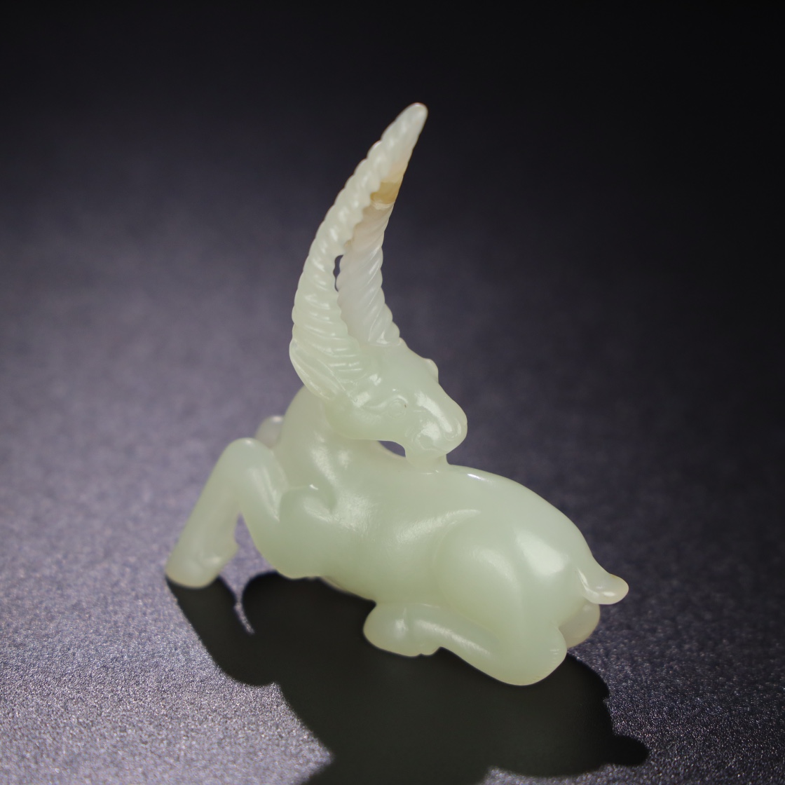 Chinese Natural Jade Carved Deer
