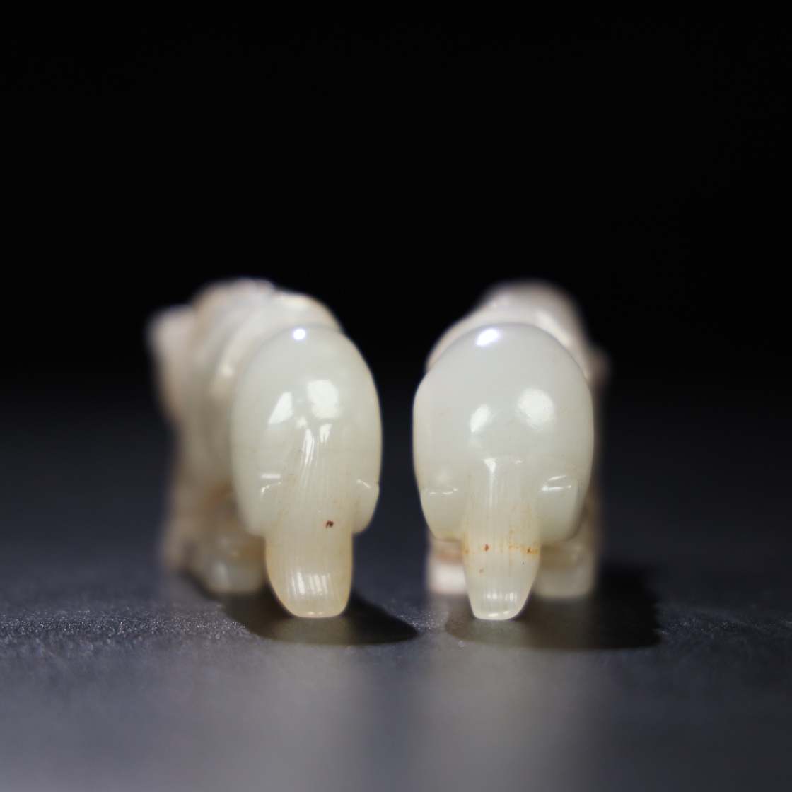 Chinese Natural Jade Carved Horses