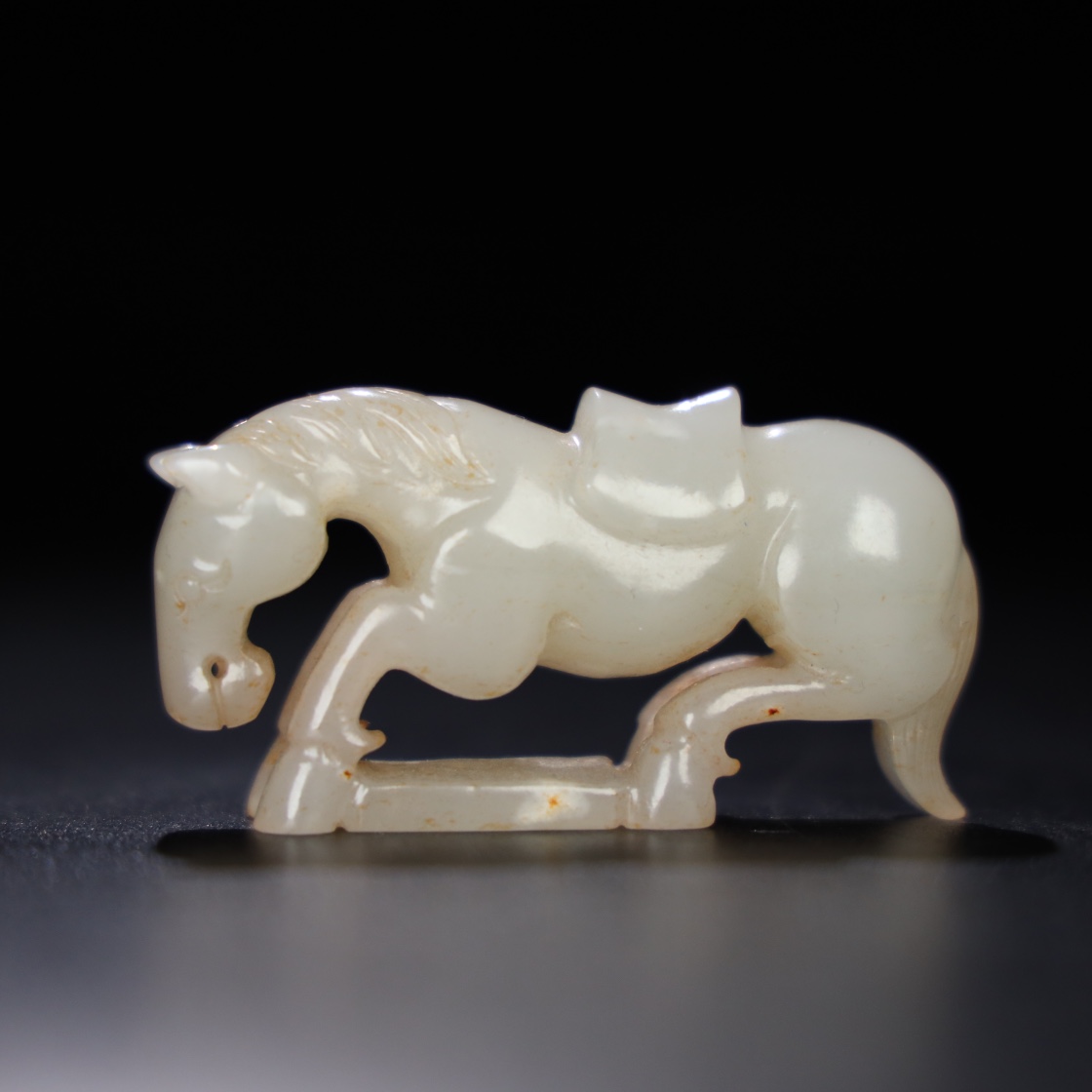 Chinese Natural Jade Carved Horses