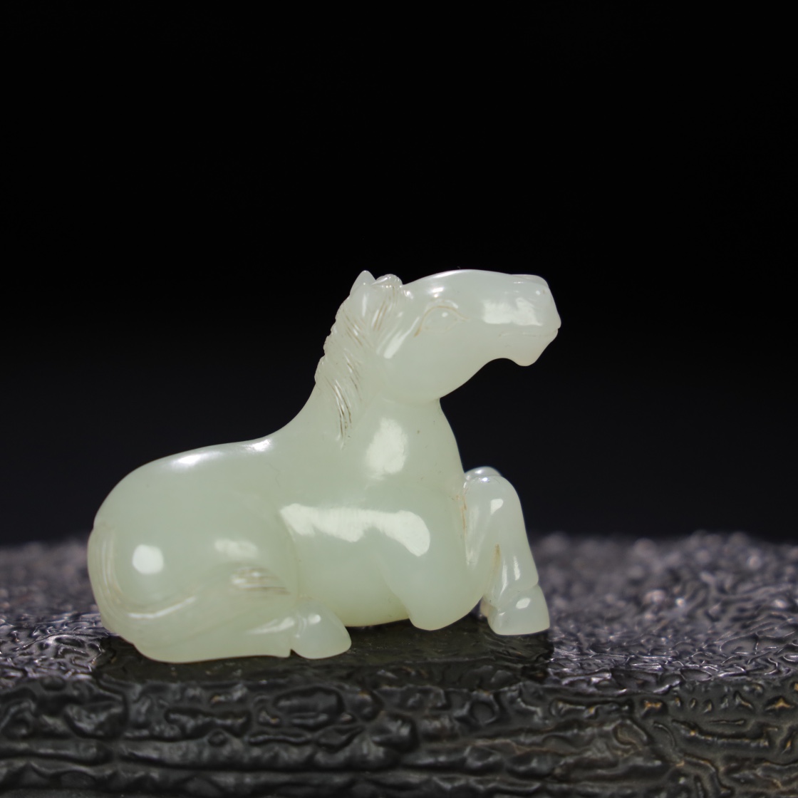 Chinese Natural Jade Carved Horses