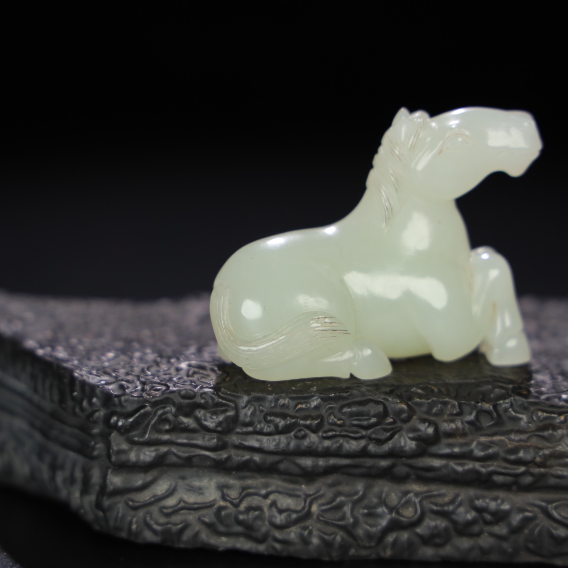 Chinese Natural Jade Carved Horses