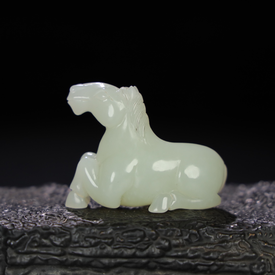 Chinese Natural Jade Carved Horses