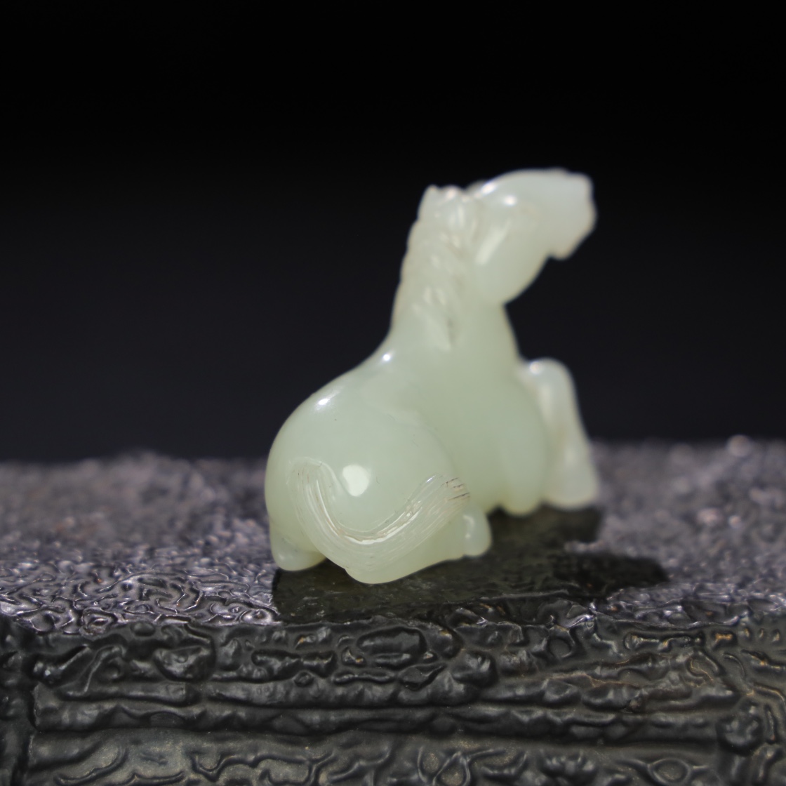 Chinese Natural Jade Carved Horses