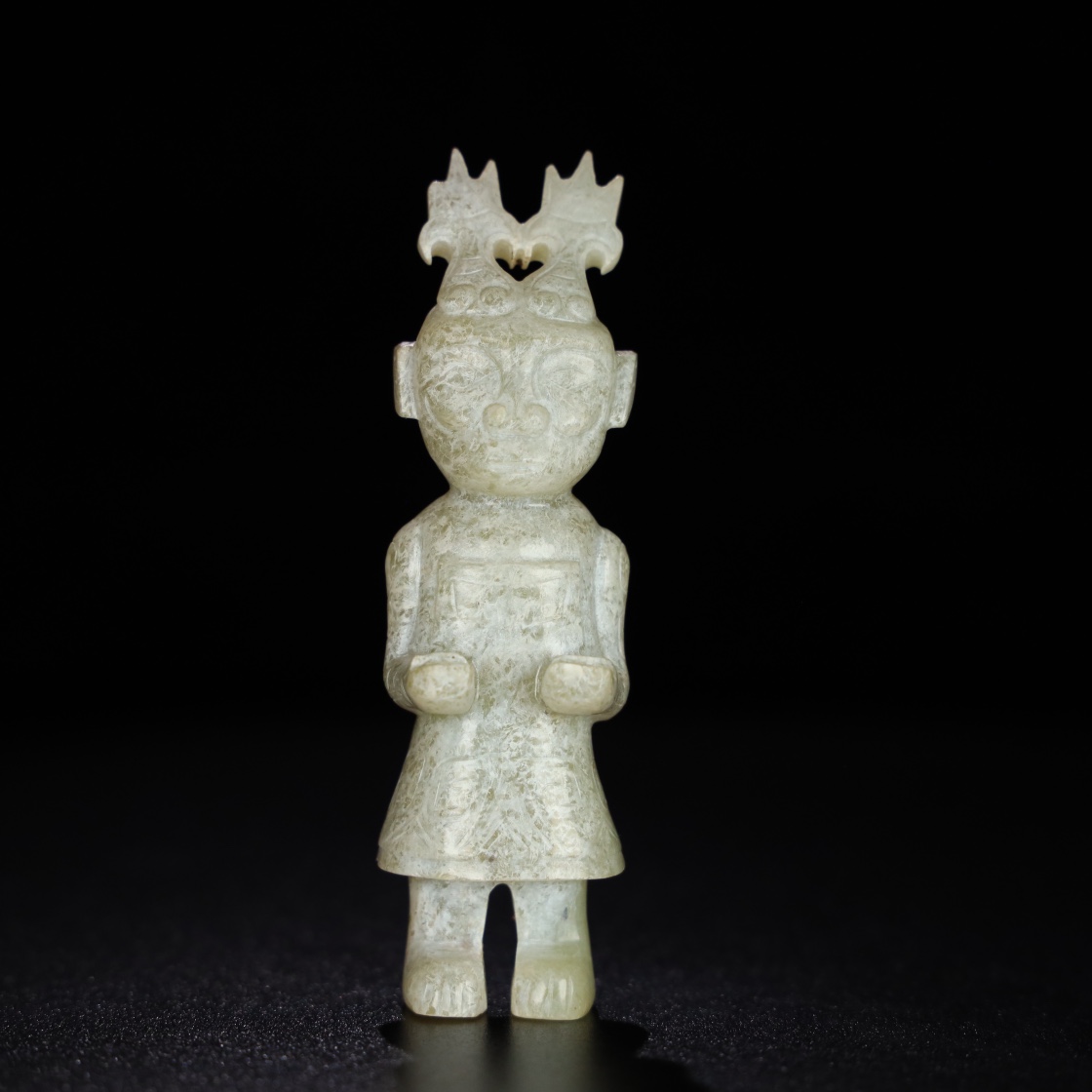 Chinese Natural Jade Carved Statue