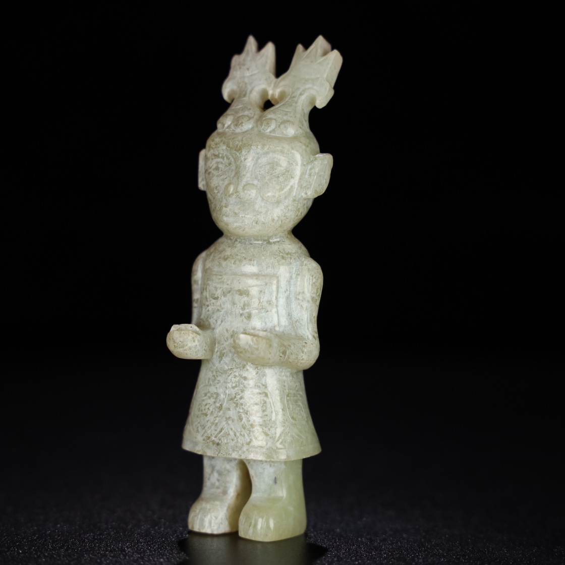 Chinese Natural Jade Carved Statue