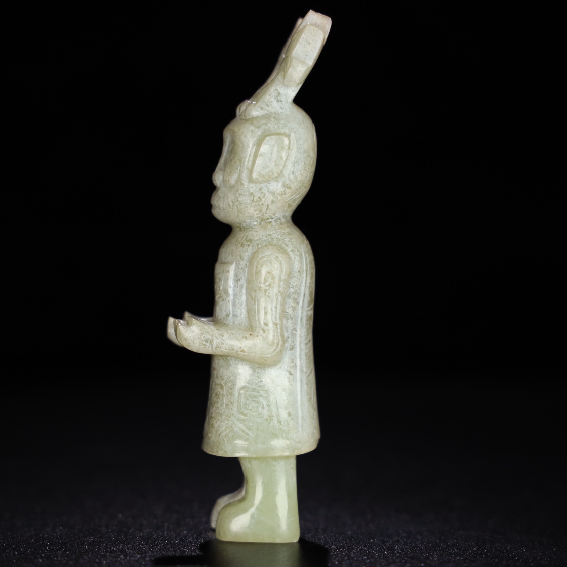 Chinese Natural Jade Carved Statue