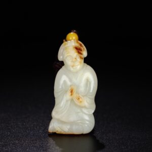 Chinese Natural Jade Carved Figure Statue