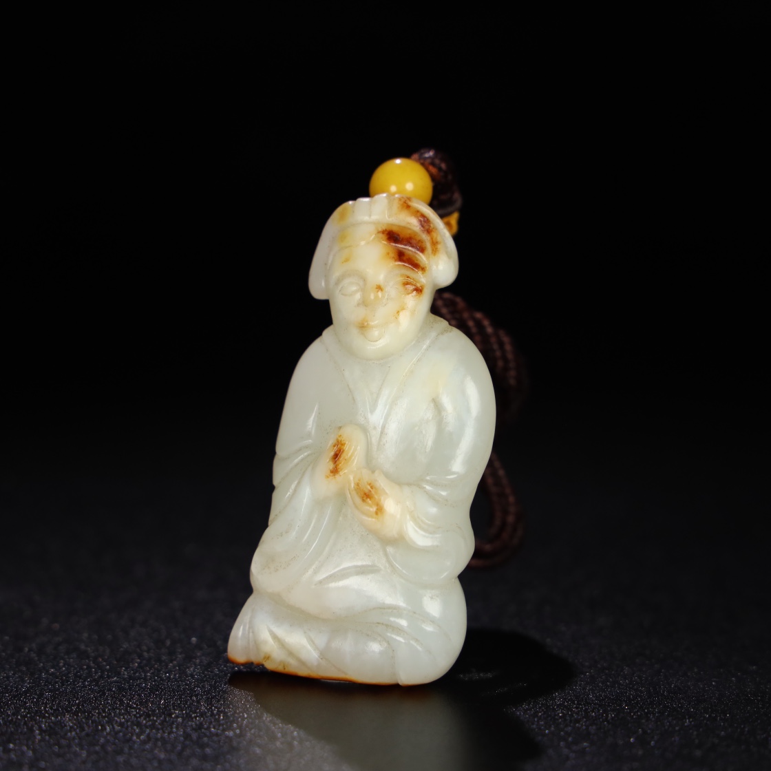Chinese Natural Jade Carved Figure Statue