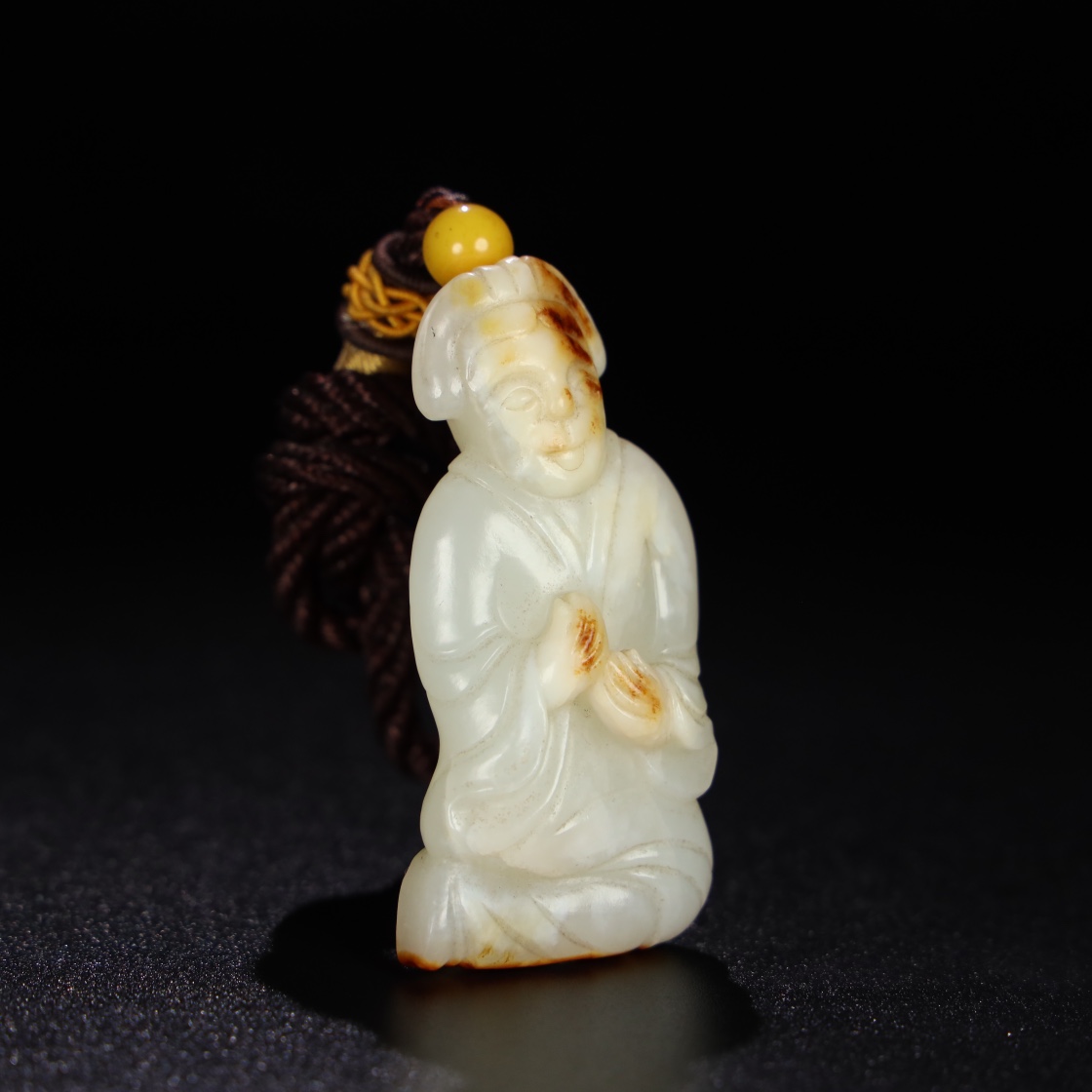 Chinese Natural Jade Carved Figure Statue