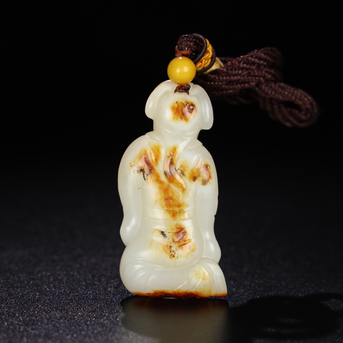 Chinese Natural Jade Carved Figure Statue