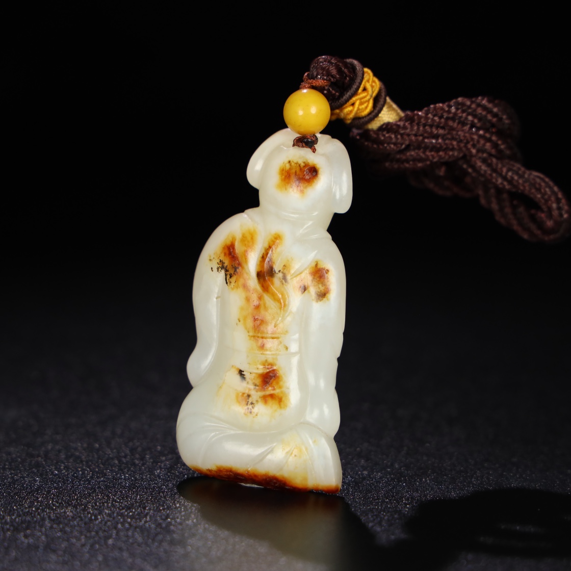 Chinese Natural Jade Carved Figure Statue