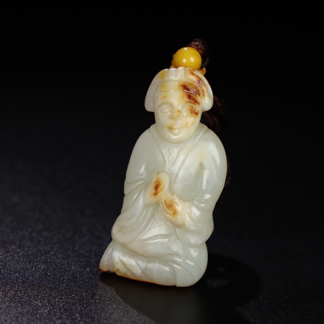 Chinese Natural Jade Carved Figure Statue