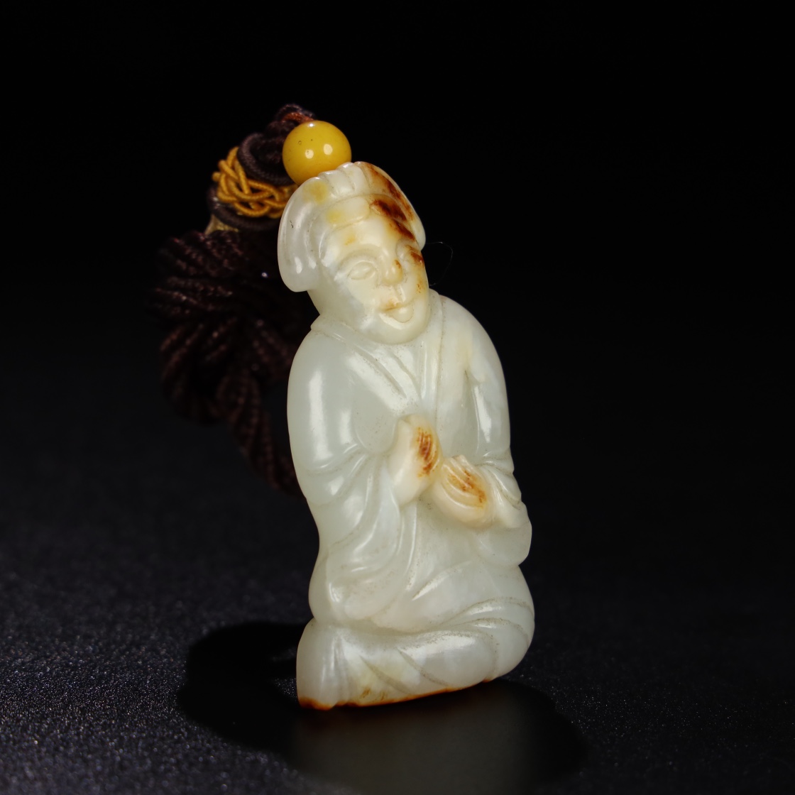 Chinese Natural Jade Carved Figure Statue