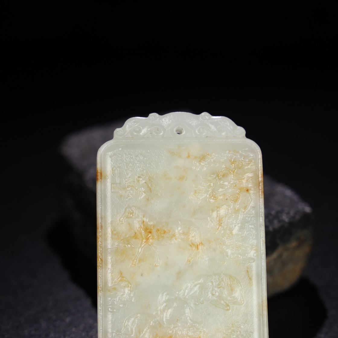 Chinese Natural Jade Carved Plaque