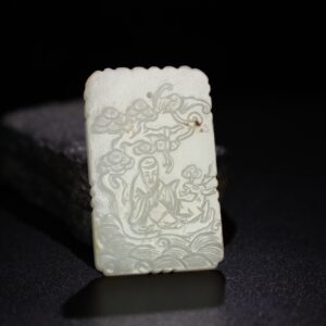 Chinese Natural Jade Carved Plaque