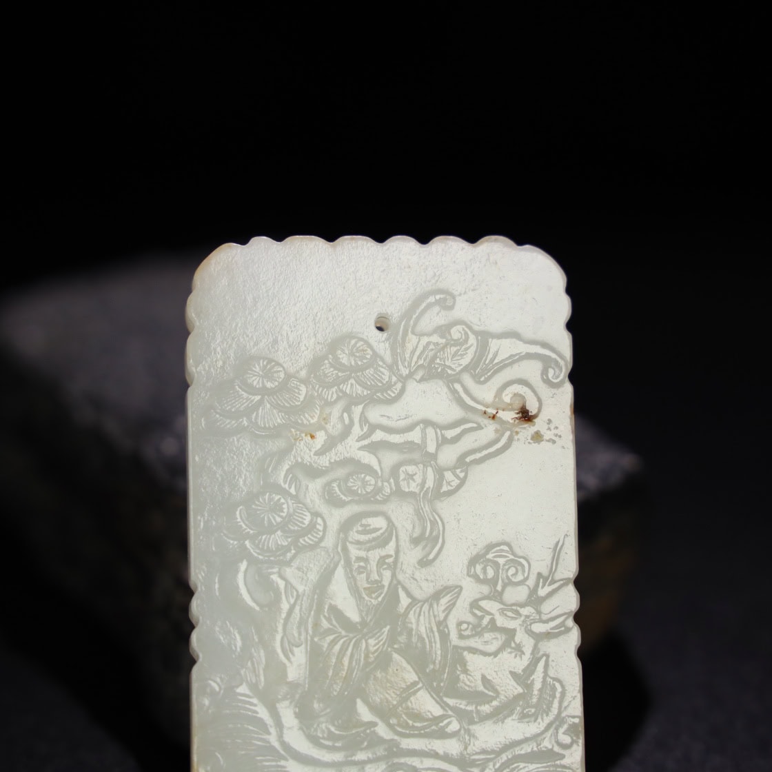 Chinese Natural Jade Carved Plaque