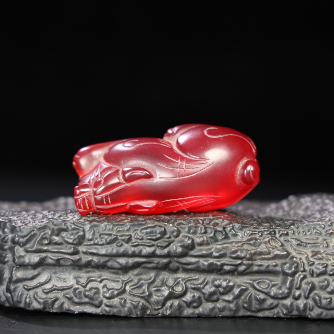 Chinese Natural Jade Carved Animal handles