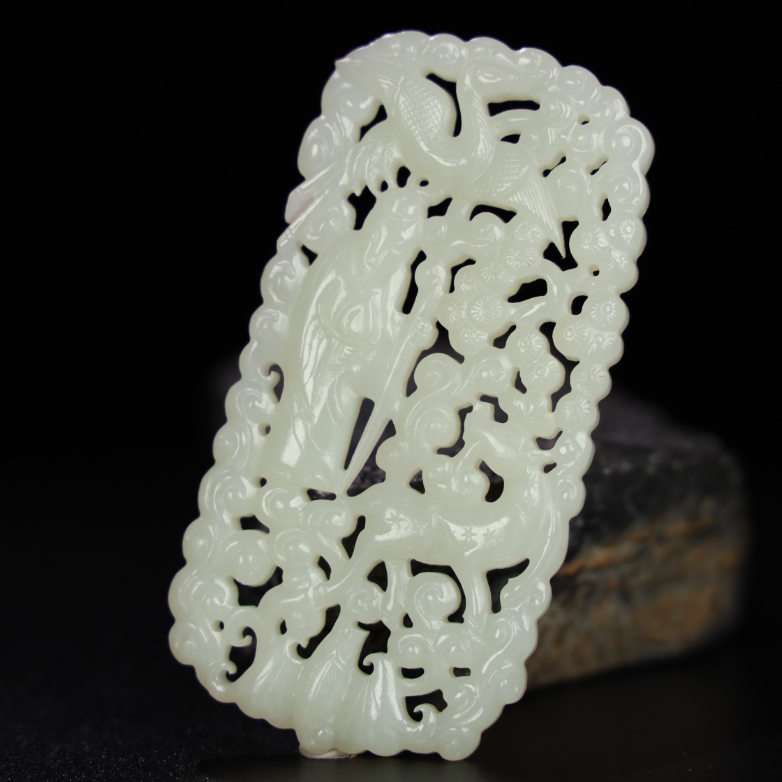 Chinese Natural Jade Carved Pendant