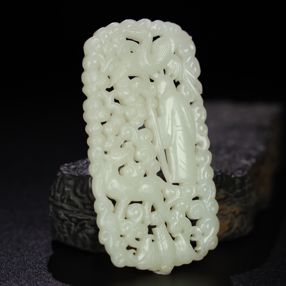 Chinese Natural Jade Carved Pendant