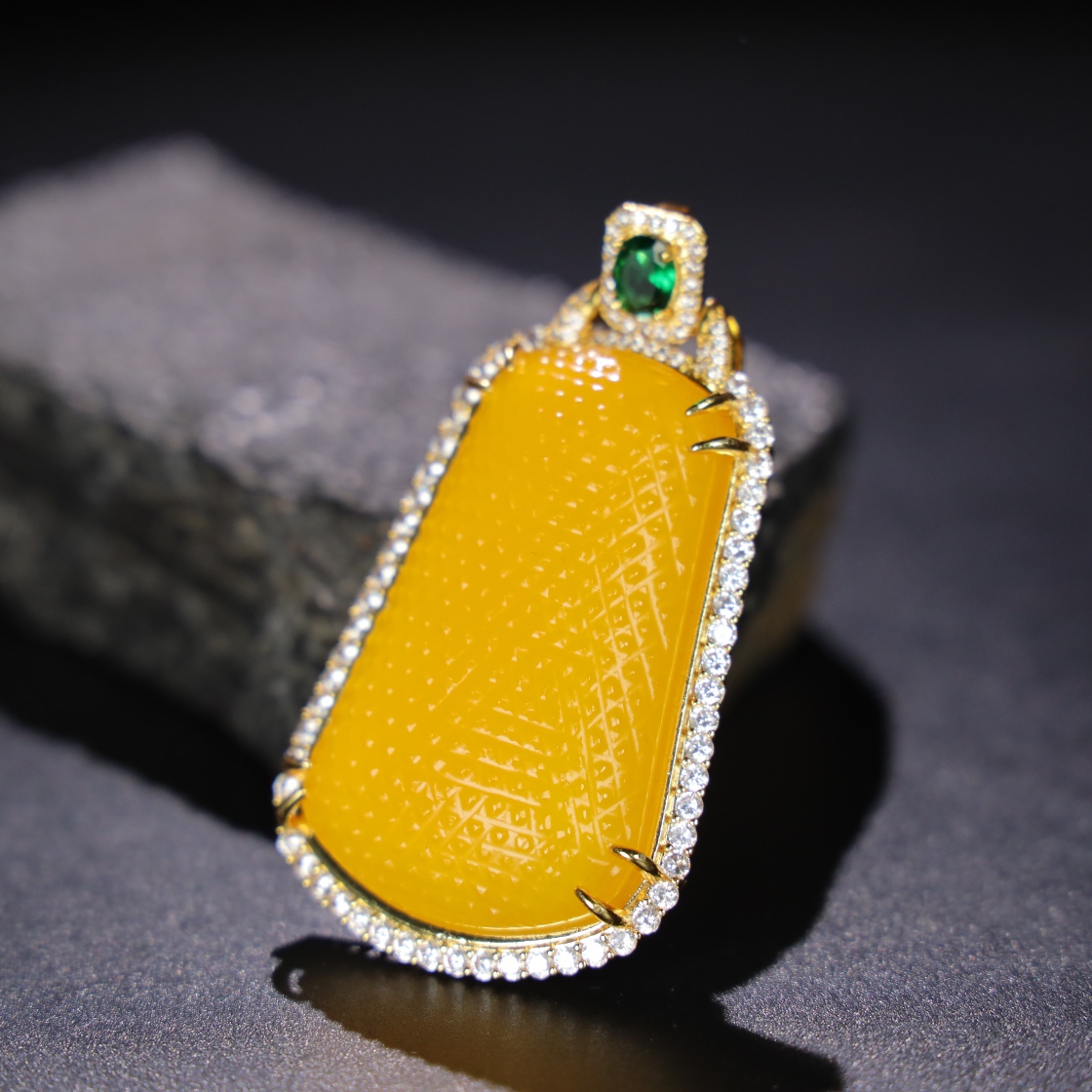Chinese Natural Jade Carved Pendant