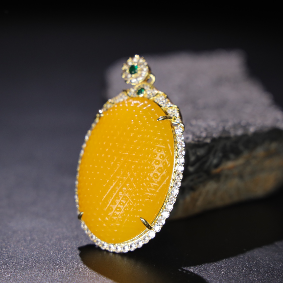 Chinese Natural Jade Carved Pendant