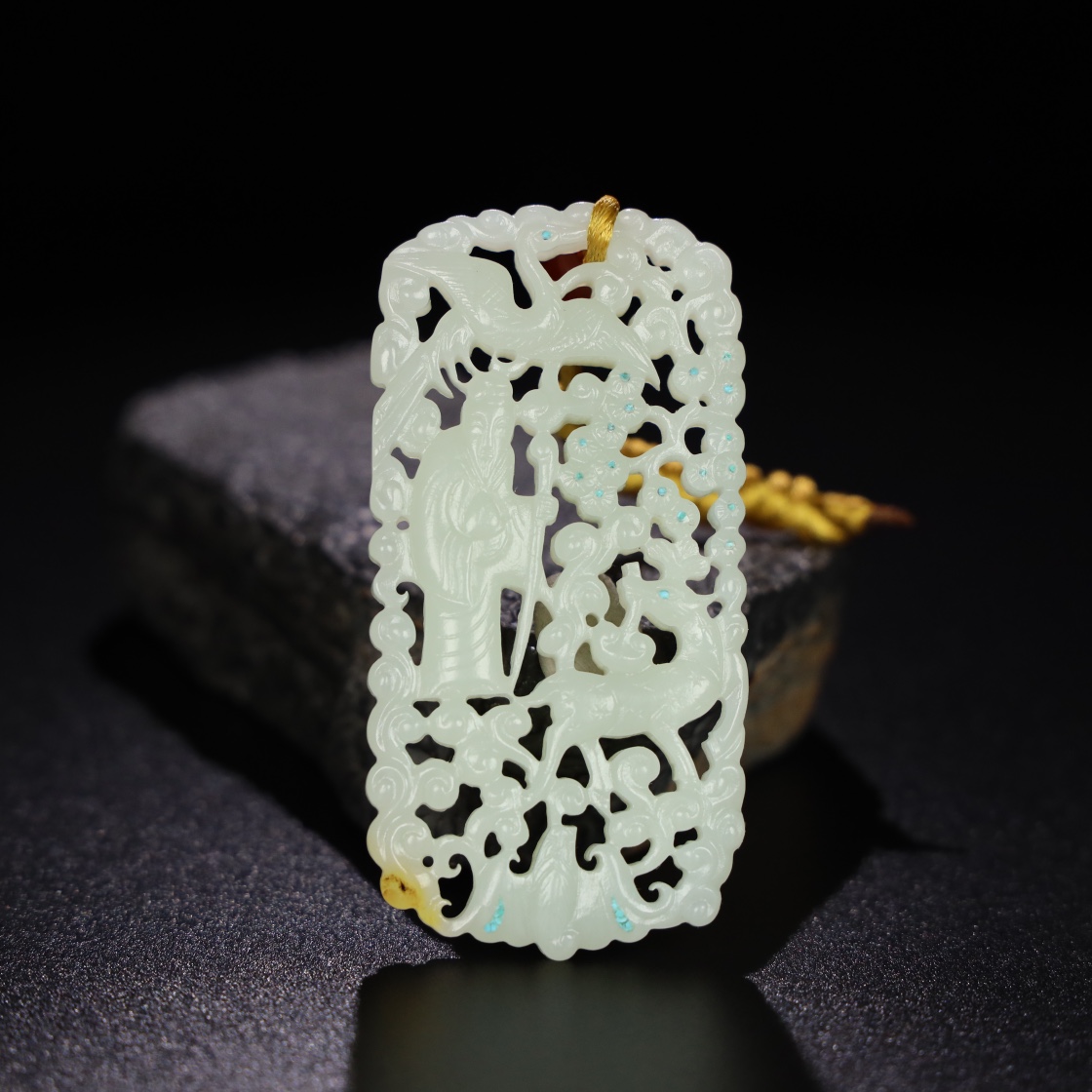 Chinese Natural Jade Carved Pendant