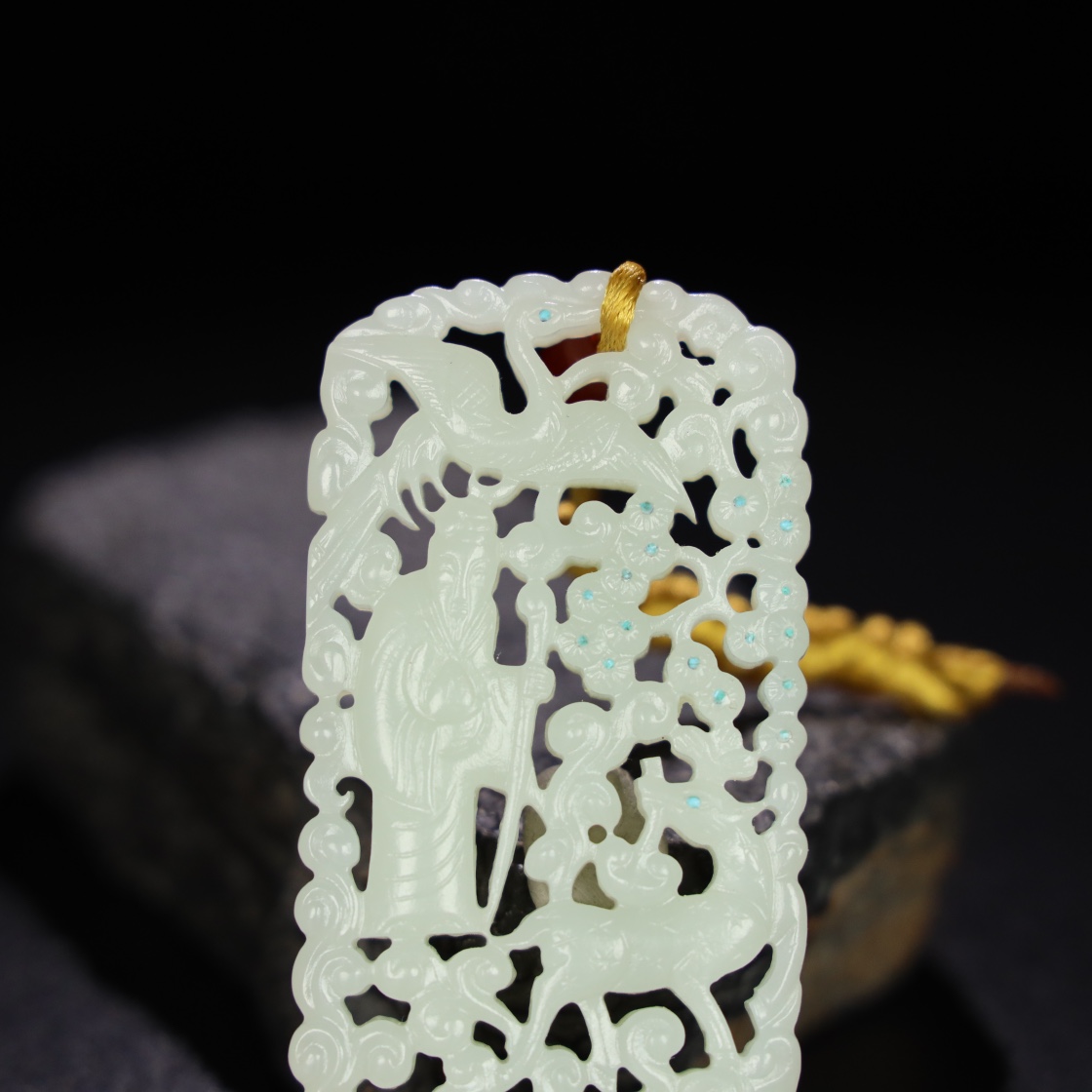 Chinese Natural Jade Carved Pendant