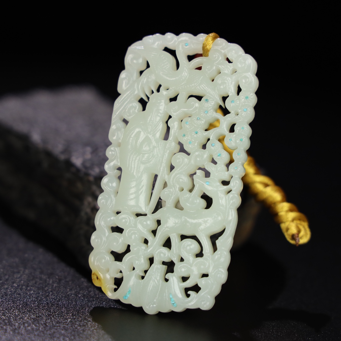 Chinese Natural Jade Carved Pendant