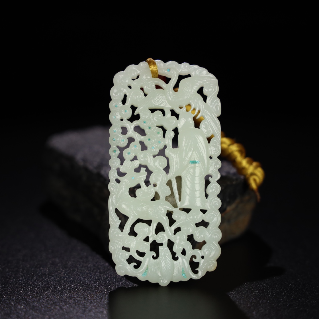 Chinese Natural Jade Carved Pendant