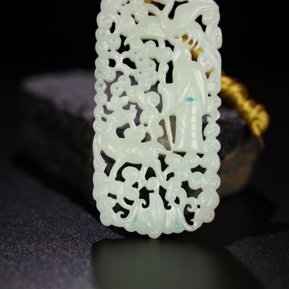 Chinese Natural Jade Carved Pendant