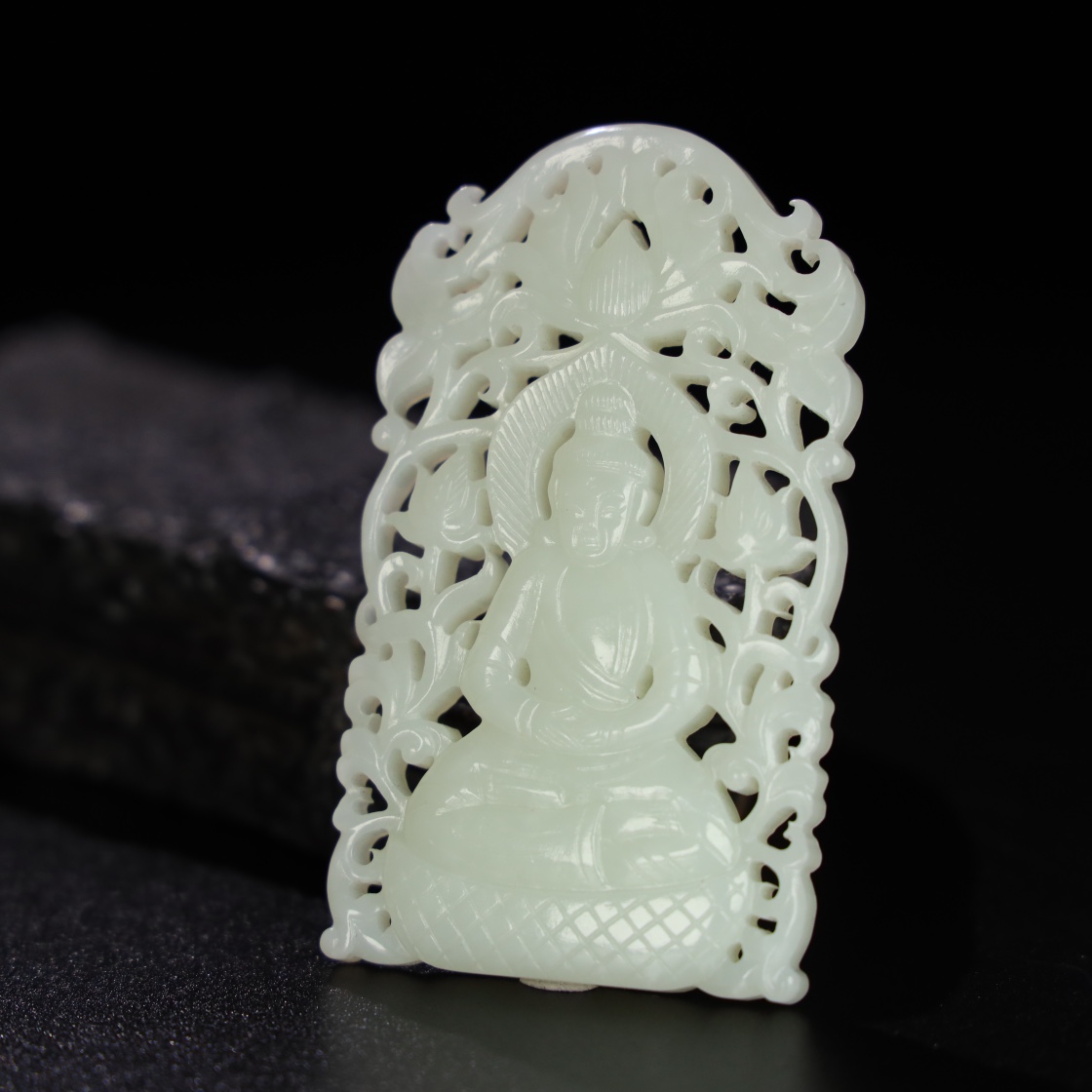 Chinese Natural Jade Carved Pendant