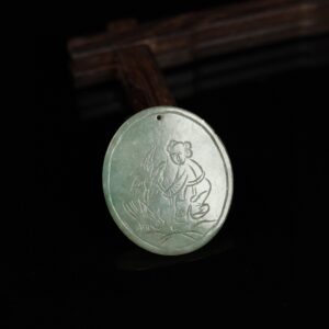 Chinese Natural Jade Carved Pendant