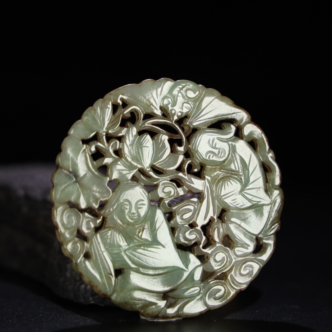 Chinese Natural Jade Carved Pendant