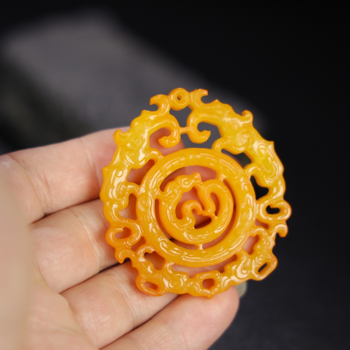 Chinese Natural Jade Carved Pendant
