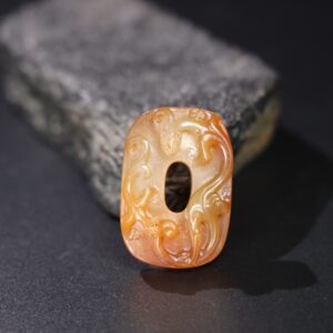 Chinese Natural Jade Carved Dragon Pendant