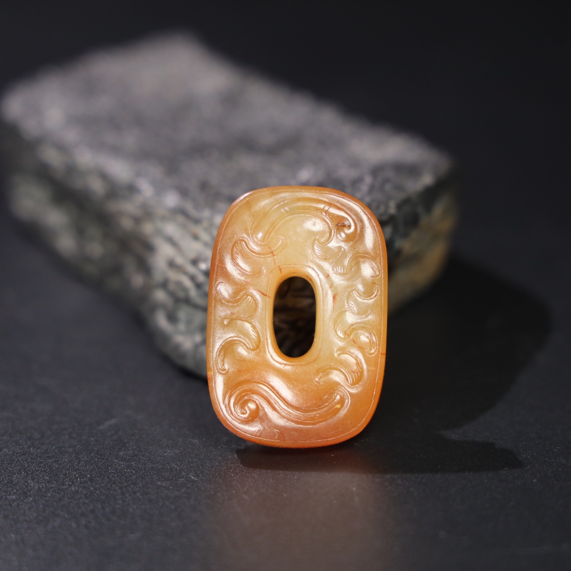Chinese Natural Jade Carved Dragon Pendant