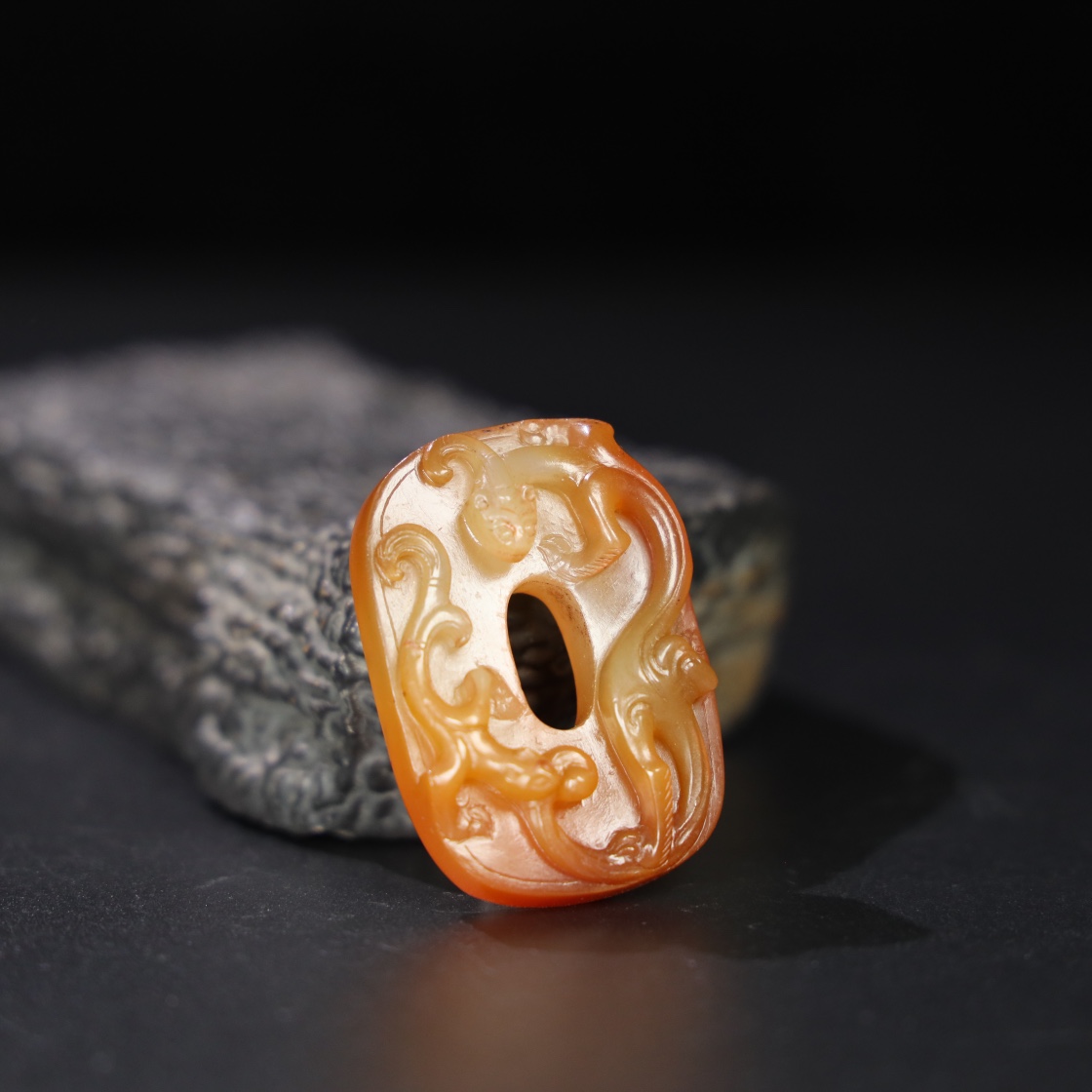 Chinese Natural Jade Carved Dragon Pendant