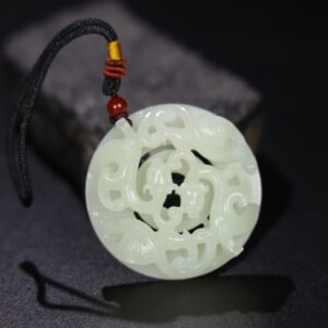 Chinese Natural Jade Carved Dragon Pendant