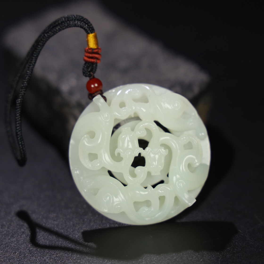 Chinese Natural Jade Carved Dragon Pendant