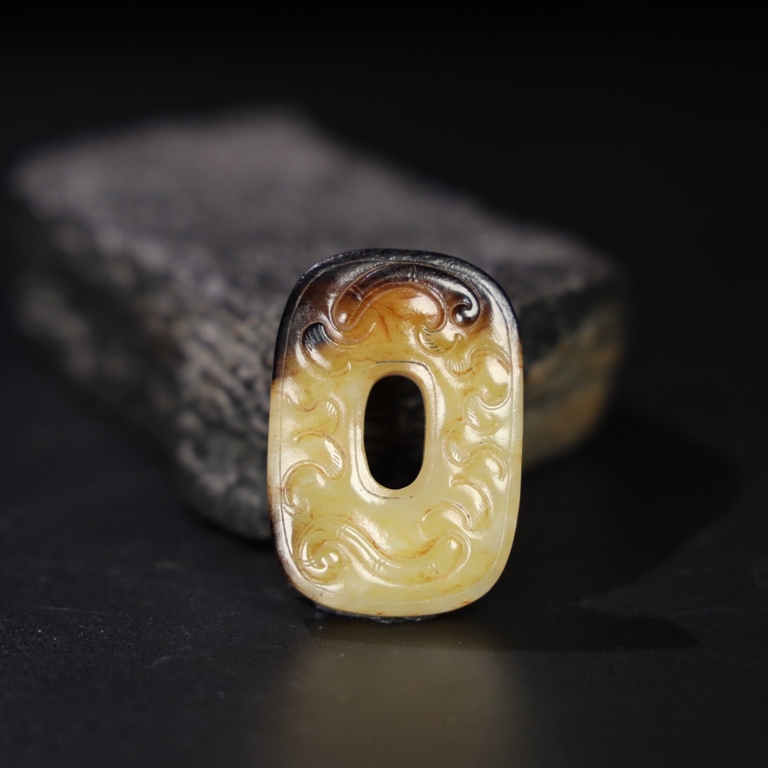 Chinese Natural Jade Carved Dragon Pendant