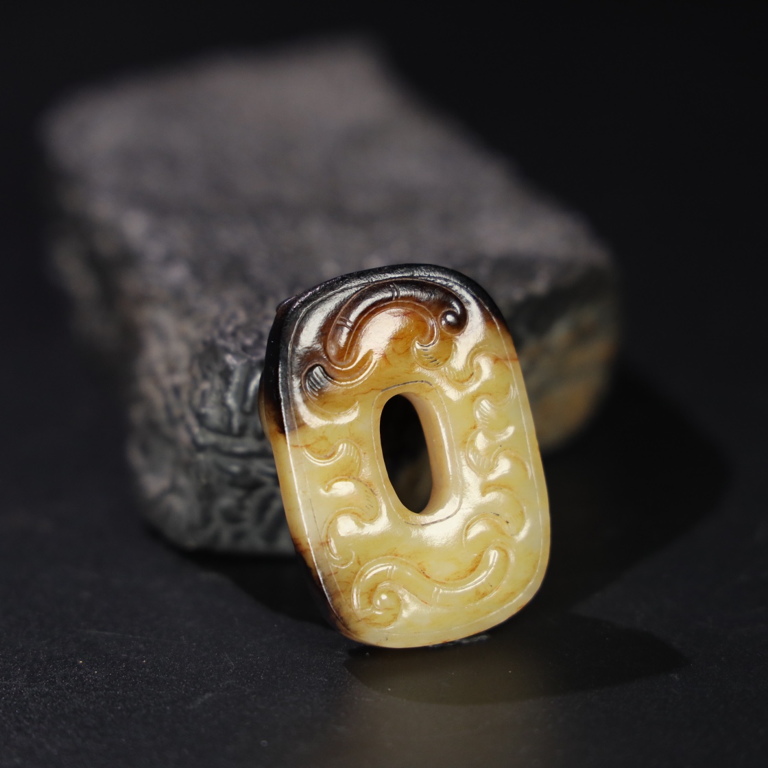 Chinese Natural Jade Carved Dragon Pendant