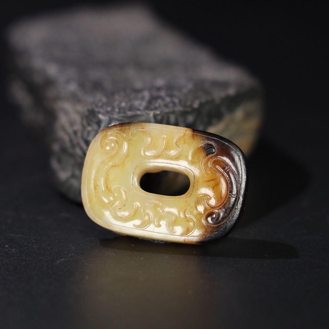 Chinese Natural Jade Carved Dragon Pendant