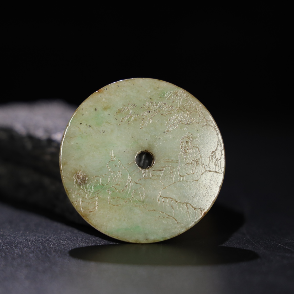 Chinese Natural Jade Carved Pendant