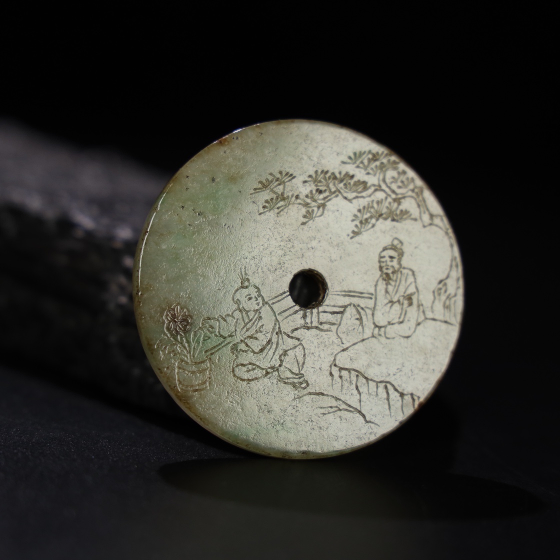 Chinese Natural Jade Carved Pendant